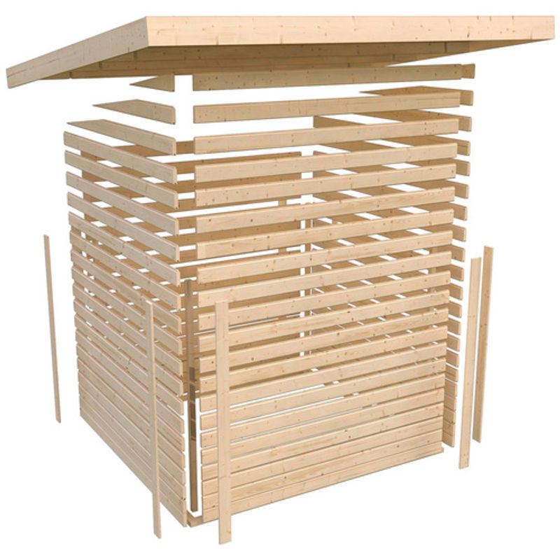 KARIBU Gartenhaus Kerko 4 aus Holz in Beige, B/H/T: 302 x 211 x 217 cm - Bild 2