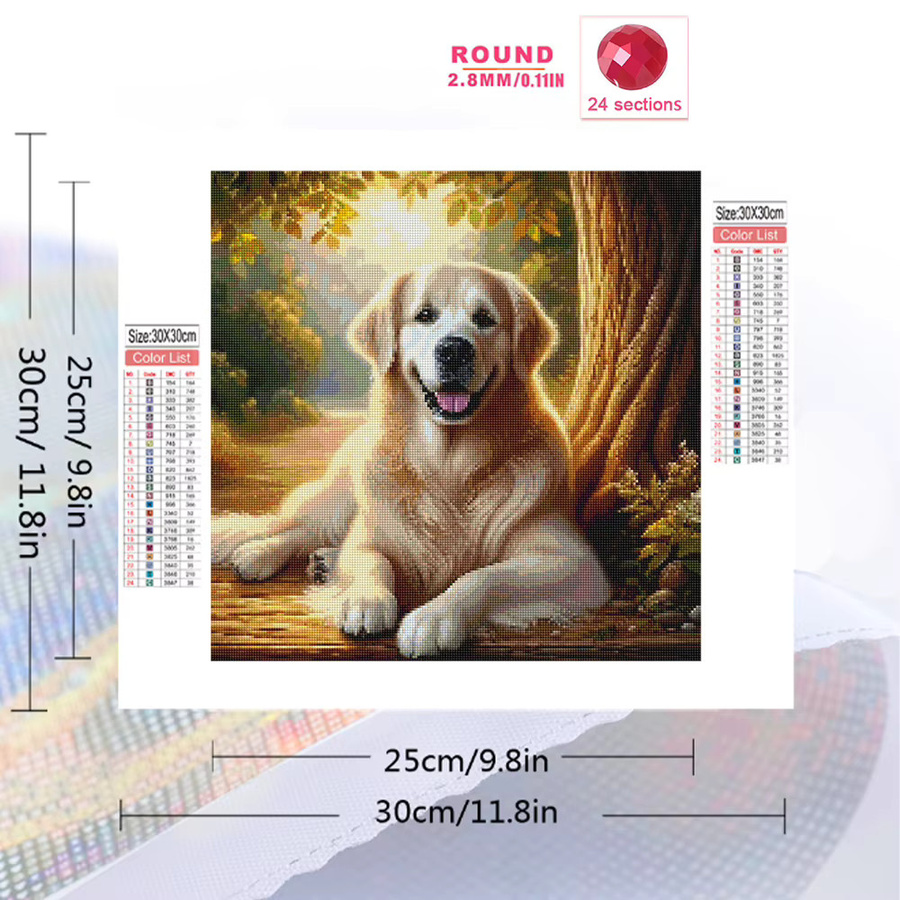 Evershine 5D-Diamant-Mosaik Hund, Tier, Acryl, Bastelbedarf - Bild 2