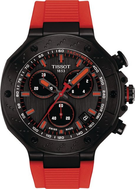 Tissot Chronograph, Quarz, Edelstahl, 45 mm, Silikon, Grau, Herren - Bild 1