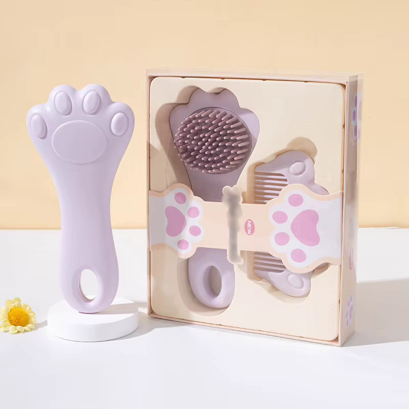 Babyhaar-Waschbürsten-Set, 2 Stück, Kopfhaut-Massagekamm, lila - Bild 1