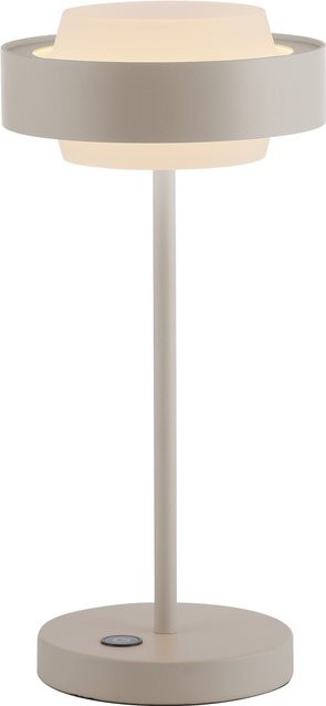 Tischleuchte SCHÖNER WOHNEN ELMO in Beige und Weiß mit LED und Dimmer - Bild 1