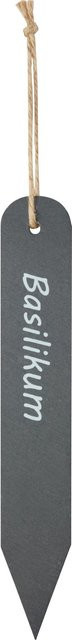 Kräuterstecker Basilikum aus Steingut in Natur, H x B x T: 21 x 3,3 x 0,5 cm - Bild 1