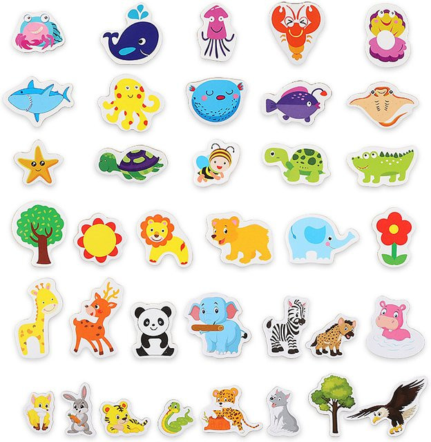 Cartoon Tier Pflanzen Kühlschrankmagnete bunte magnetische Aufkleber für Whiteboard und Büro zur DIY Dekoration für Kinder - Bild 1