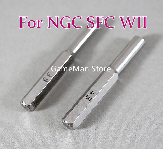OCGAME Gamebit Hex Tool Bit Set 40 Stück in Silber für N64, NGC, SNES und SEGA Spielkassetten mit 3,8 mm und 4,5 mm Schraubendreher - Bild 1