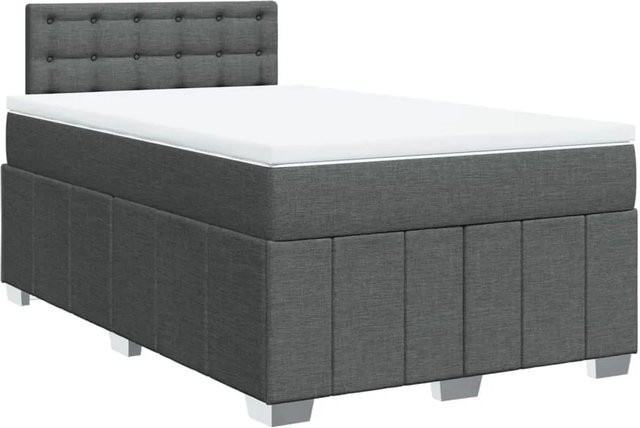 vidaXL Boxspringbett mit Matratze Hybrid-Design in Dunkelgrau, B/T: 120 x 200 cm - Bild 1