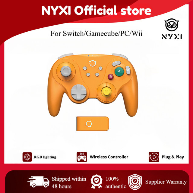 NYXI Warrior Wireless Game Controller für Nintendo Switch und PC in Orange mit Bluetooth und ergonomischem Design - Bild 1