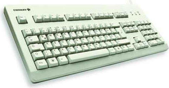 Cherry Classic Line G80-3000 Mechanische Tastatur mit Black Switches, USB und PS/2, Deutsch QWERTZ, Hellgrau - Bild 1