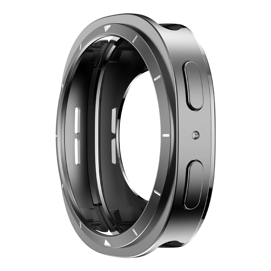 LCAPLE Uhrenarmband Edelstahl, Schutzhülle für Samsung Galaxy Watch 8 9, 44 mm 40 mm, Black white, Unisex - Bild 2