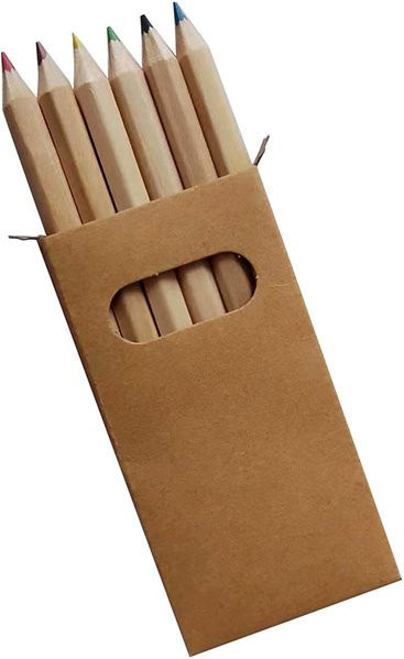 Kurze Buntstifte 3,5 Zoll in Mehrfarben für Kinder und Kunstmalerei, 6 Stück pro Box - Bild 1
