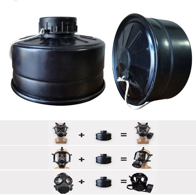Ersatzfilterkartusche für MF14/87 Gasmasken zur Filterung von Ammoniaksäure-Gas und Rauch, schwarze Legierung, 40 mm Schnittstelle - Bild 1