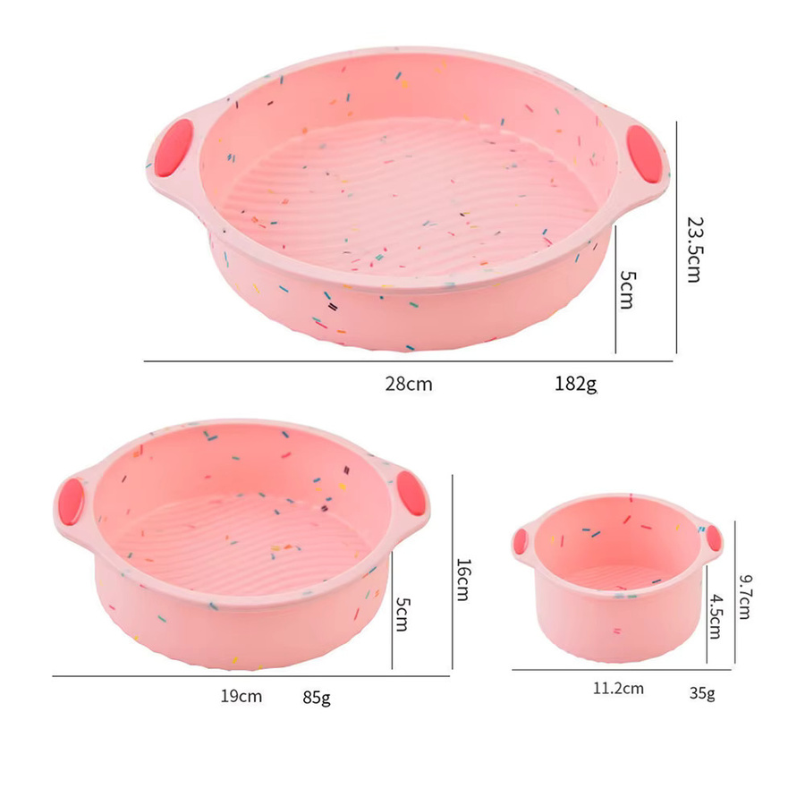6er Set runde Silikon-Backformen für Kuchen in Pink - Bild 2