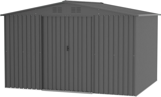 Tepro Metallgerätehaus Flex Shed XX-Large aus pulverbeschichtetem, verzinktem Stahlblech in Anthrazit, B: 261 cm, T: 181 cm, H: 132 cm - Bild 1