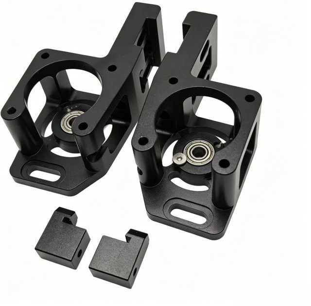 Funssor Aluminium CNC Doppel-Scher-Motorhalterungskit für Ender3/Voron Switchwire XZ-Achsen in Schwarz - Bild 1