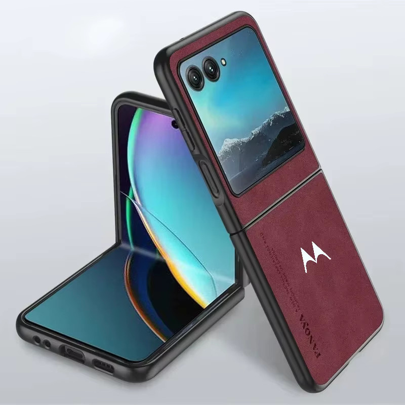Luxuriöse Business-Schafsleder-Handyhülle für Motorola Razr 70 Ultra 60 50 40 Plus, stoßfeste Schutzhülle in Schwarz oder Grau - Bild 3