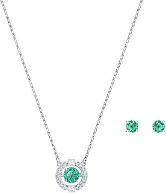 Swarovski Schmuck-Set, Ohrringe, Halskette, Silber, Kristall, Damen - Bild 1