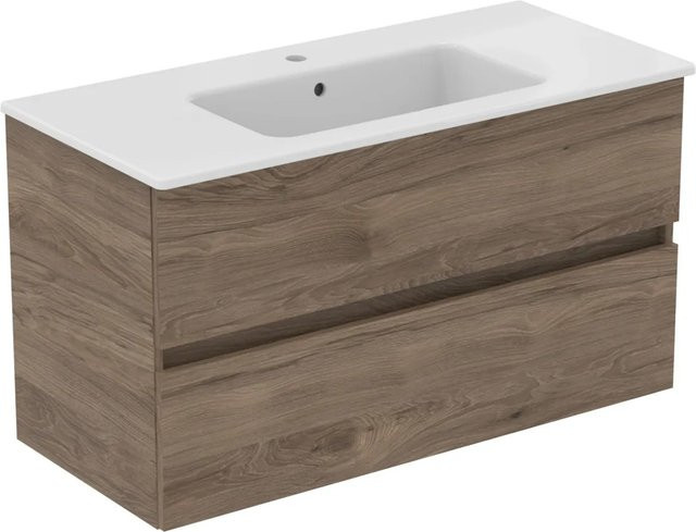 Ideal Standard Möbelpaket Eurovit+ Waschtisch und Unterschrank mit Schubladen in Nussbaum, Breite: 101 cm - Bild 1