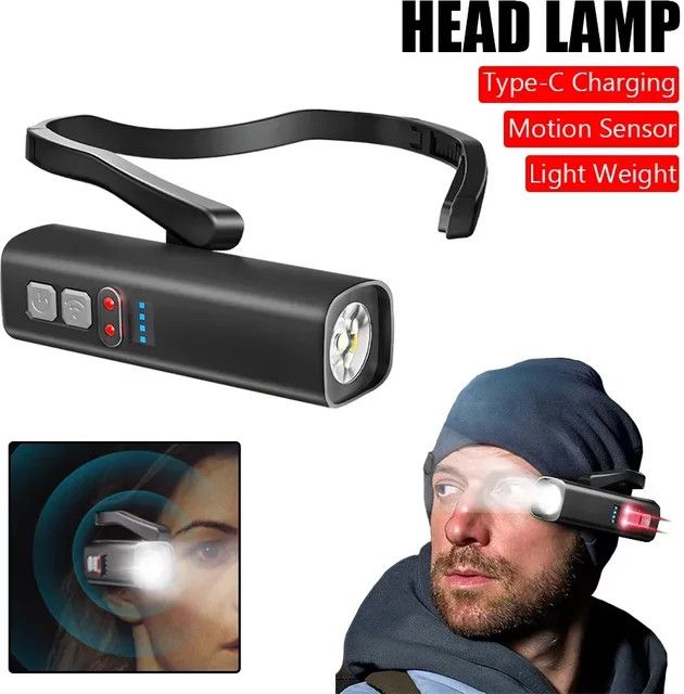 KDULIT 2025 Ohrclip-Stirnlampe – heller LED-Scheinwerfer, wiederaufladbar und wasserdicht für Outdoor-Aktivitäten wie Angeln, Wandern, Laufen und Radfahren - Bild 1