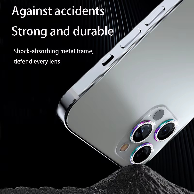 2-3 Stück Blaue Metall-Glitzer-Diamant-Kameraschutzfolie für iPhone 17 16 Pro Max Plus und iPhone 13 Mini Rücklinsen-Schutzglas - Bild 6