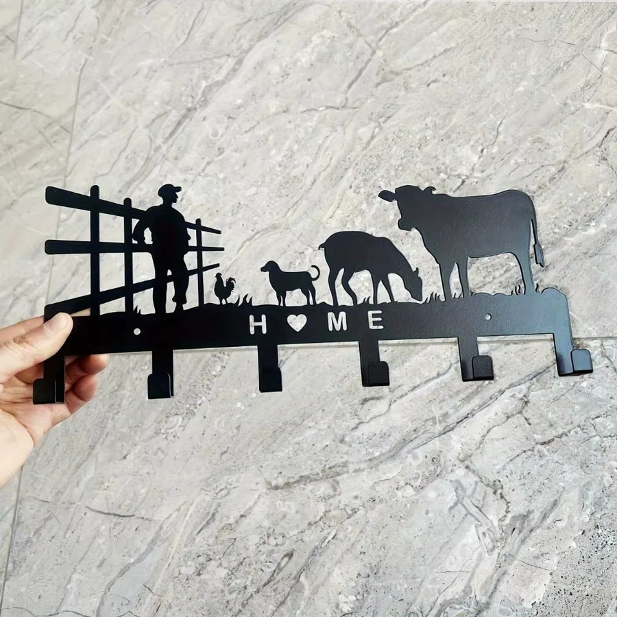 ZOKE Wandhaken aus Metall mit Tiersilhouetten in Schwarz Matt als Schlüsselhalter und Garderobenhaken - Bild 2