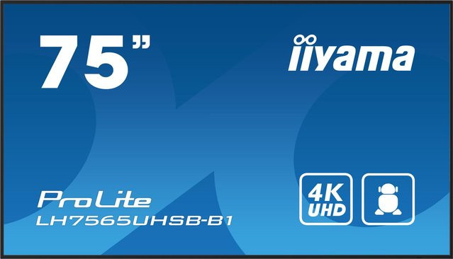 Iiyama ProLite LH7565UHSB-B1 Digital Signage Display, 4K UHD, 189 cm, Schwarz, IPS, WLAN - Bild 1