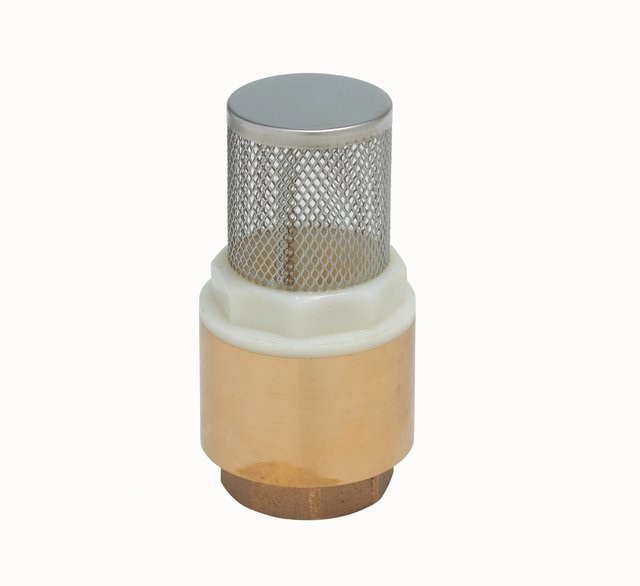 LUX-TOOLS Fußventil mit Saugkorb aus Messing und Edelstahl IG 38,9 mm (Rp 1 1/4) - Bild 1