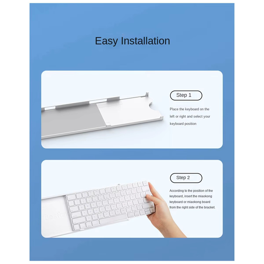 Supernew 2-in-1 Standfachrahmen für Apple iMac Magic Keyboard Touch ID Magic Trackpad in Weiß - Bild 2