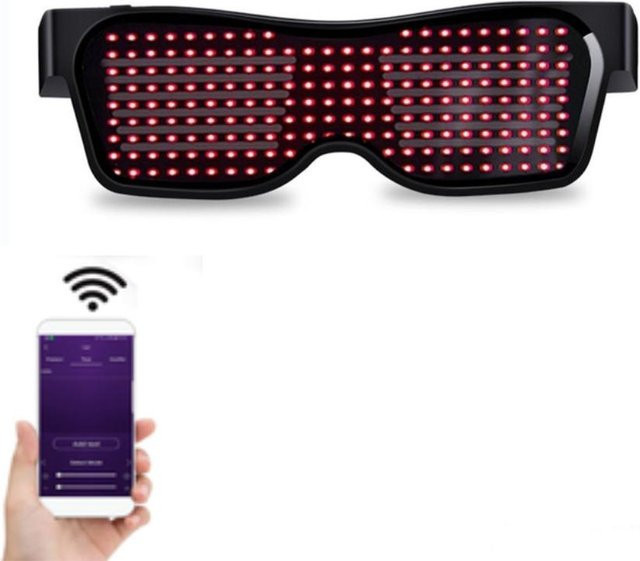 Smartglasses LED-Brille, Vollrand, rectangular, black, plastic - Bild 1