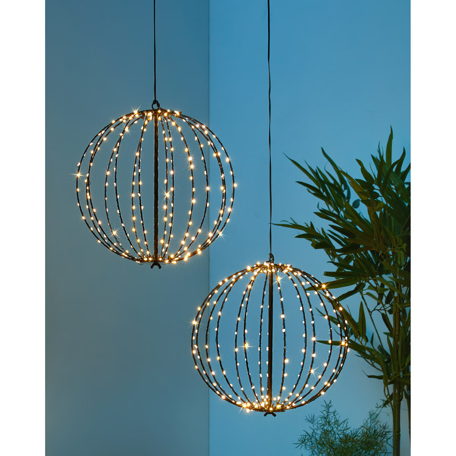 LED-Leuchtkugel Outdoor von viva domo in Schwarz mit warmweißem Licht für Garten und Balkon - Bild 2