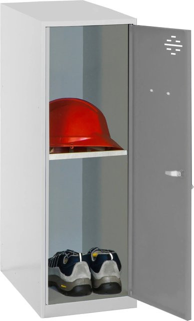 PROREGAL Schließfachschrank AMEGO Spind aus Metall mit Schloss und Fachboden, Farbe: Grau, H x B x T: 91,5 x 30 x 50 cm - Bild 1