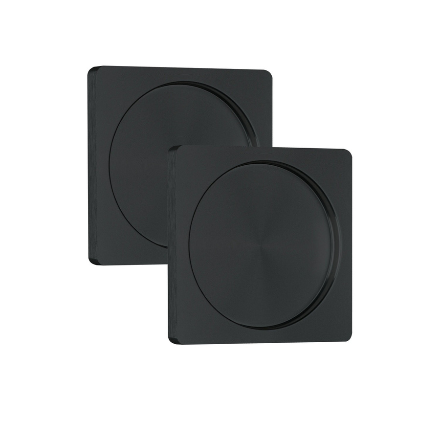 Loft+Mehr Griffmuschelpaar Quadrat und Rund zum Kleben, Schwarz Matt, B/B: 6,5 x 6,5 cm - Bild 2