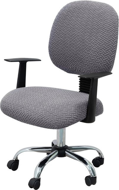 Bestbags Jacquard Bürostuhl Hussen in Grau, dehnbarer und waschbarer Sitzbezug für Schreibtischstühle und Drehstühle - Bild 1