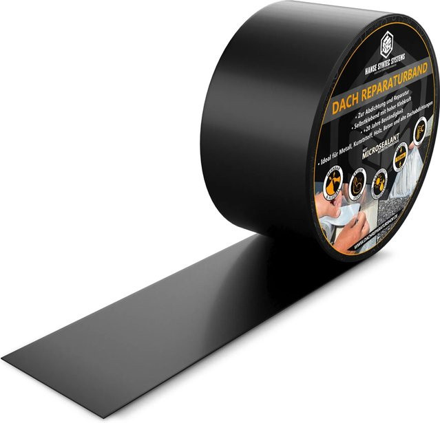 HSS Dach Reparaturband wasserdicht Schwarz Breite: 5 cm, Länge: 5 m - Bild 1