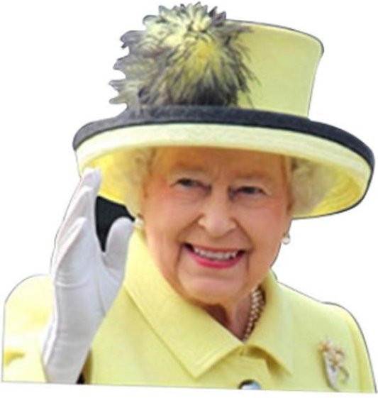 JadeMew PVC-Fensteraufkleber mit Elisabeth II. Motiv in Gelb, rückstandsfrei ablösbarer Fenstersticker - Bild 1