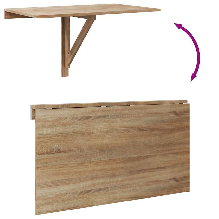 vidaXL Wandklapptisch aus Holzwerkstoff in Braun, B/T: 100 x 60 cm - Bild 2