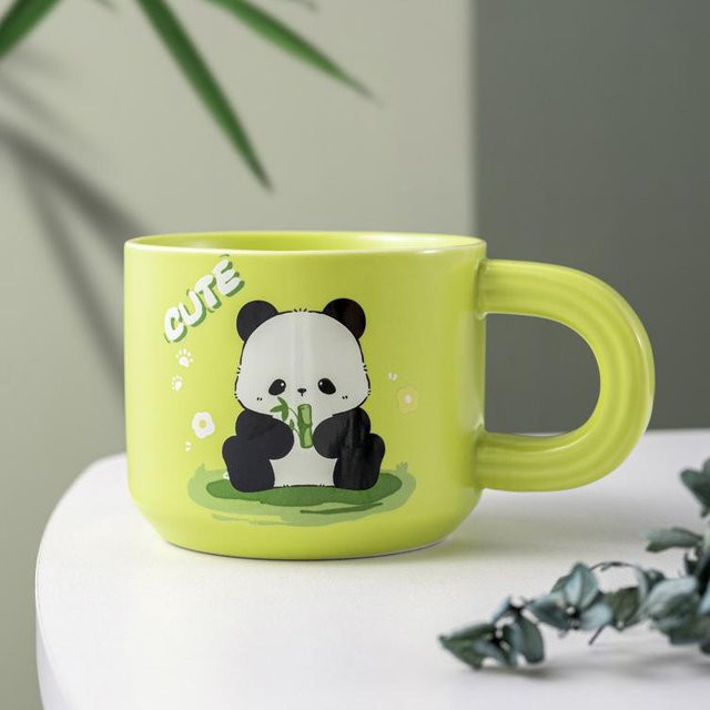 Yiran toy 1 Panda Keramikbecher in Grün mit 301-400ml Fassungsvermögen - Bild 1