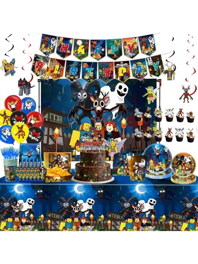Potdemiel Halloween und Geburtstag Party Dekoration Set mit Cartoon Tier Luftballons und Papierhängern in Mehrfarbig - Bild 7