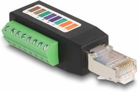 Delock 66048 RJ45 Netzwerk Adapter CAT 5e Ethernet/LAN in Schwarz und Grün - Bild 1