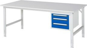 Rau Arbeitstisch Tom KM04 höhenverstellbar, Farbe: grau/weiß, B/T/H: 200 x 100 x 76-108 cm - Bild 1