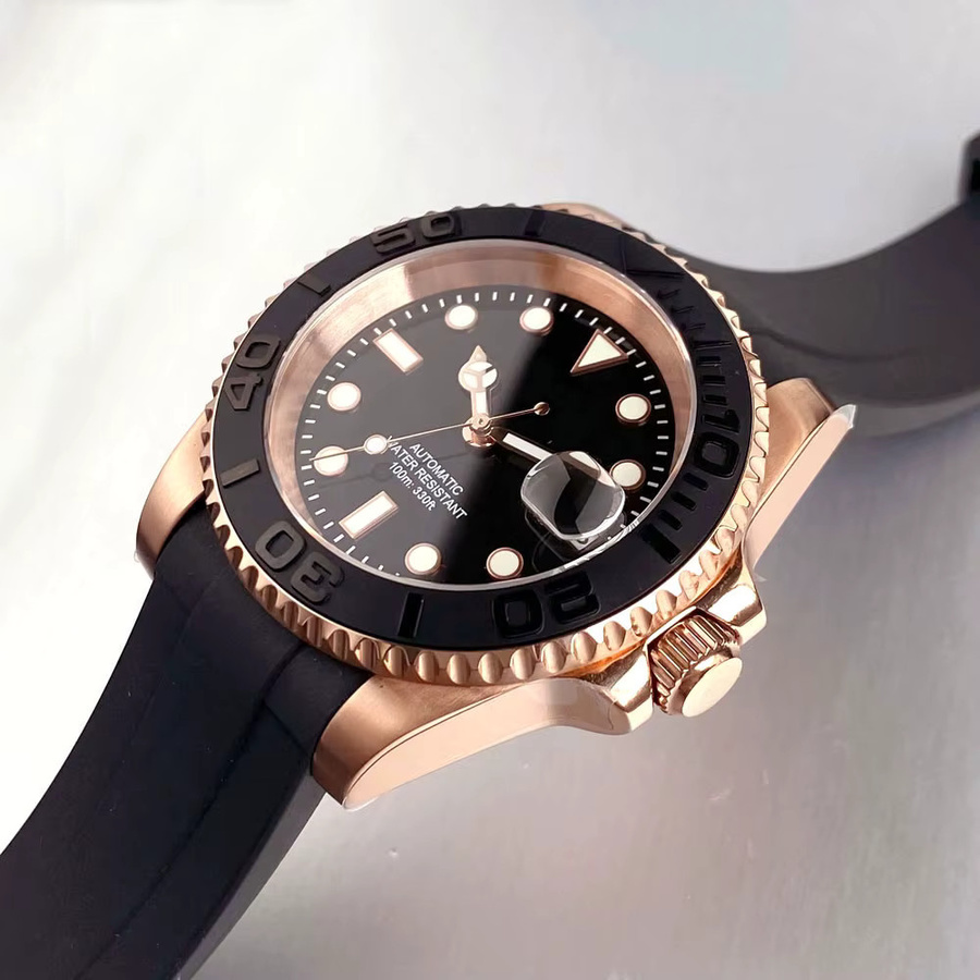 Tandorio Armbanduhr Automatik, Roségold, 40 mm, schwarzes Zifferblatt, Herren - Bild 3