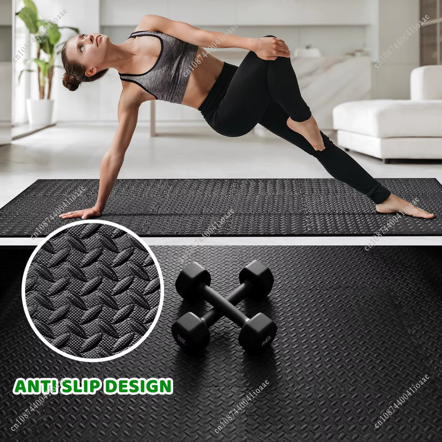 DHDH Rutschfeste Fitness-Yogamatte aus EVA-Schaum in Braun, B/T/H: 60 x 60 x 1 cm - Bild 4