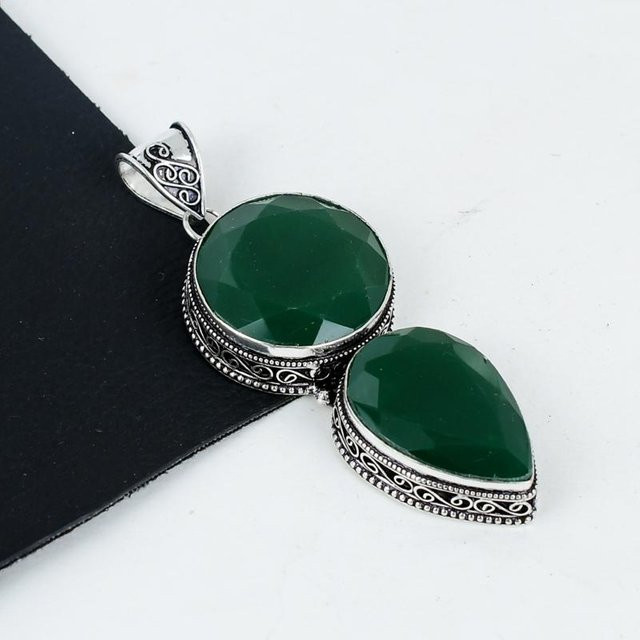 JewelryMart Anhänger Smaragd, 925 Silber, Damen - Bild 1