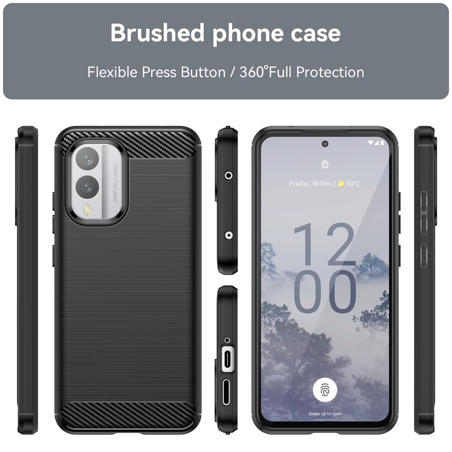 Stoßfeste TPU-Schutzhülle mit Kohlefasertextur für Nokia X30 X100 XR20 X10 X20 in Schwarz - Bild 4