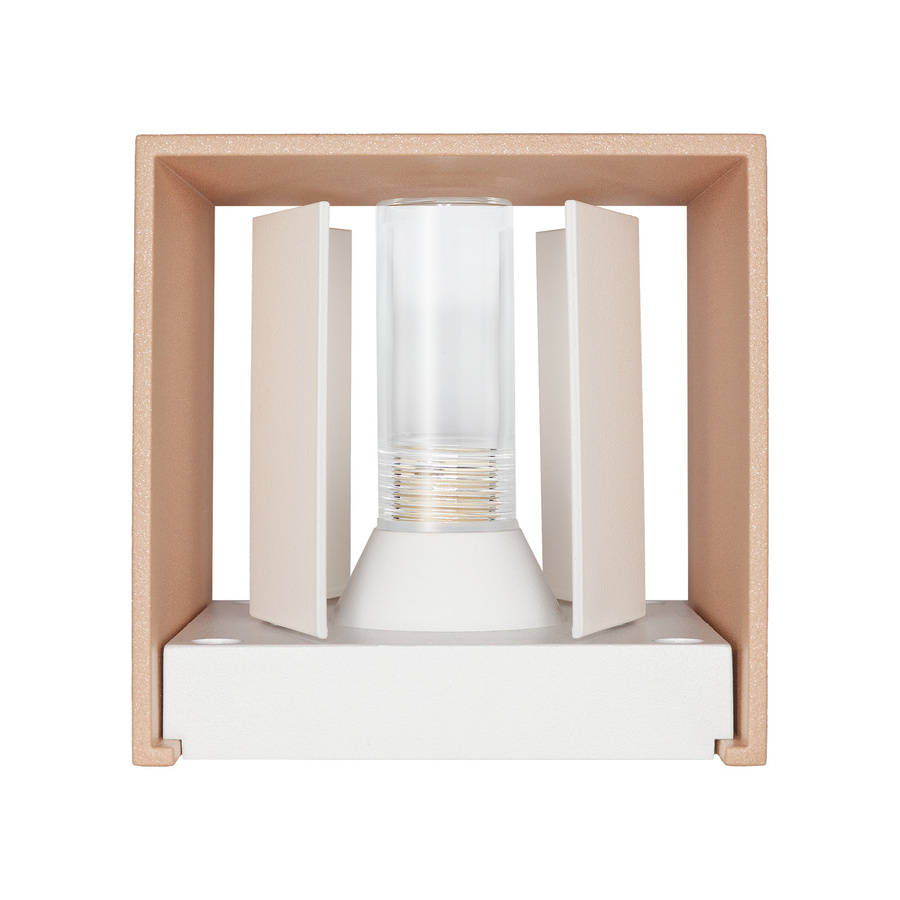 Luxvenum Wandleuchte CUBE in Roségold, Up & Down Lichteffekt mit einstellbarer Abstrahlung, IP54 wetterfest für Außenbereich und Badezimmer, G9 Fassung aus Aluminium - Bild 1