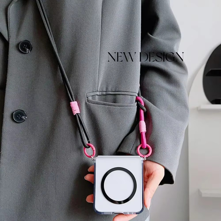 Transparente MagSafe Magnetische Crossbody Lanyard Schutzhülle für Samsung Galaxy Z Flip 6 5 4 3 5G - Bild 3
