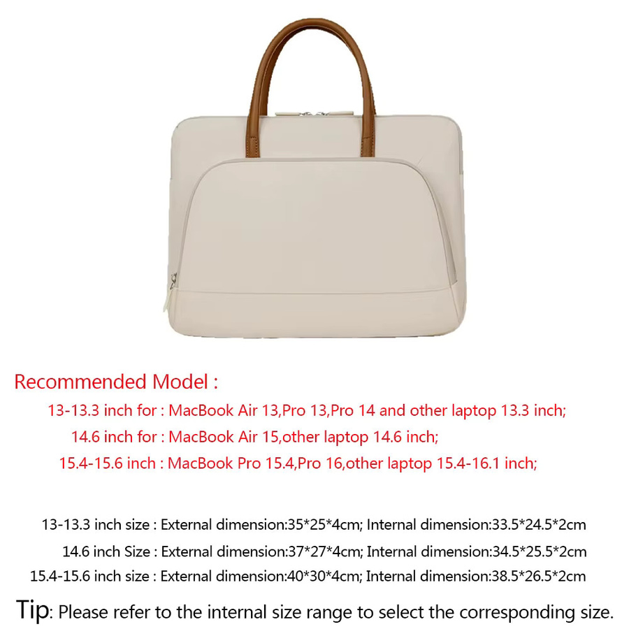 EGYAL Laptoptasche in Beige für MacBook Air 13 15 und MacBook Pro 13 14 16 Zoll Sleeves - Bild 3