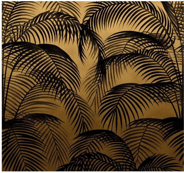 Art for the Home Fototapete Luxy mit Palmenblattmotiv in Ocker und Mehrfarbig, Breite: 280 cm, Höhe: 300 cm - Bild 1