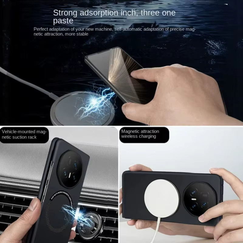 Ultradünne rahmenlose Magnethülle für Honor Magic V5 V3 Vs3 in Weiß mit MagSafe Unterstützung für kabelloses Laden - Bild 3