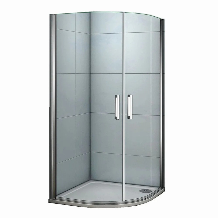 Duschparadies Runddusche Duschkabine Viertelkreis mit Schwingtür, Farbe: Transparent/Silber, B/T/H: 90 x 90 x 195 cm, 6mm ESG Glas mit Easy Clean Coating - Bild 2
