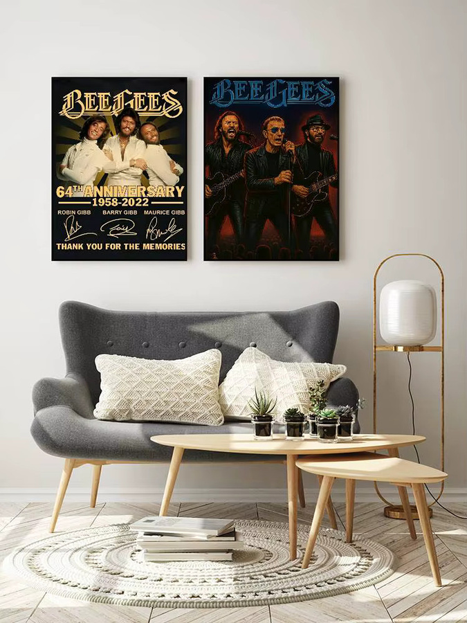 Bee Gees Band Poster Aufkleber Rastar Retro Wandkunst wasserfest für Wohnzimmer und Schlafzimmer, Mehrfarbig - Bild 7