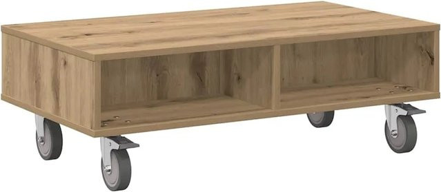 vidaXL Beistelltisch mit Rädern in Artisan-Eiche, Braun, B/T/H: 90 x 50 x 30 cm - Bild 1
